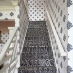 Pattern wallpaper and stairs.