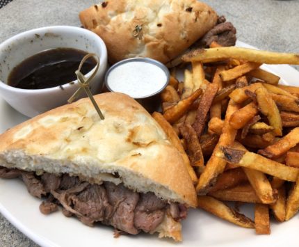 A prime rib sandwich from Harry & Izzy's