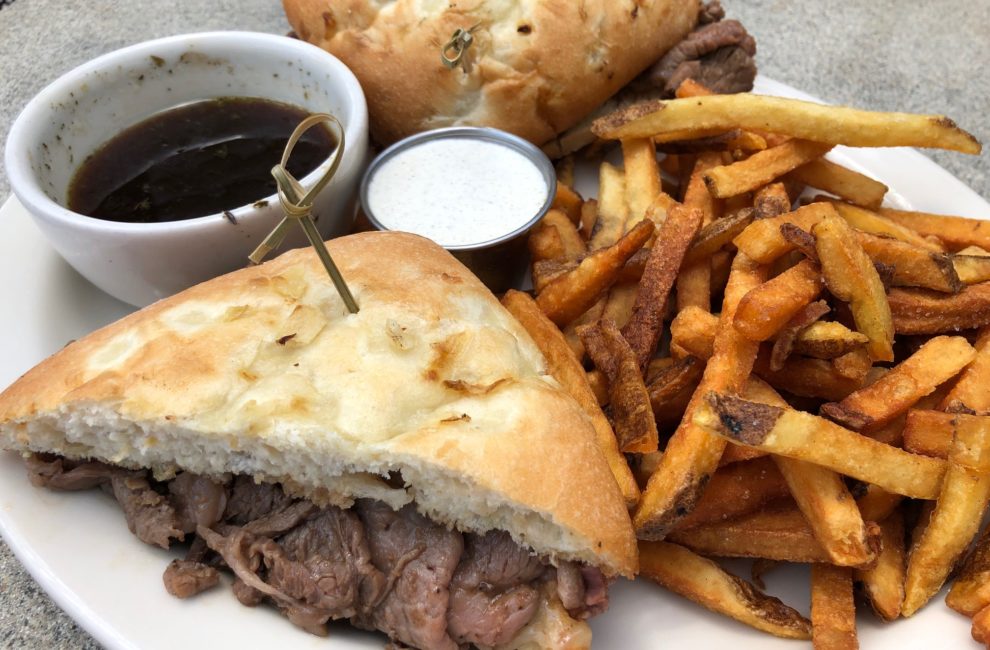 A prime rib sandwich from Harry & Izzy's