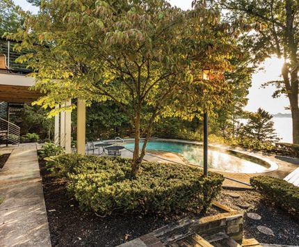 A pool overlooks Eagle Creek.