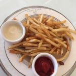 A plate of french fries.