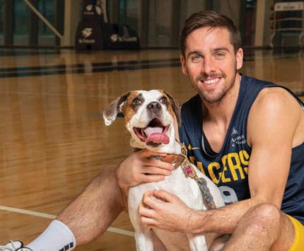 T.J. McConnell with dog, Zona