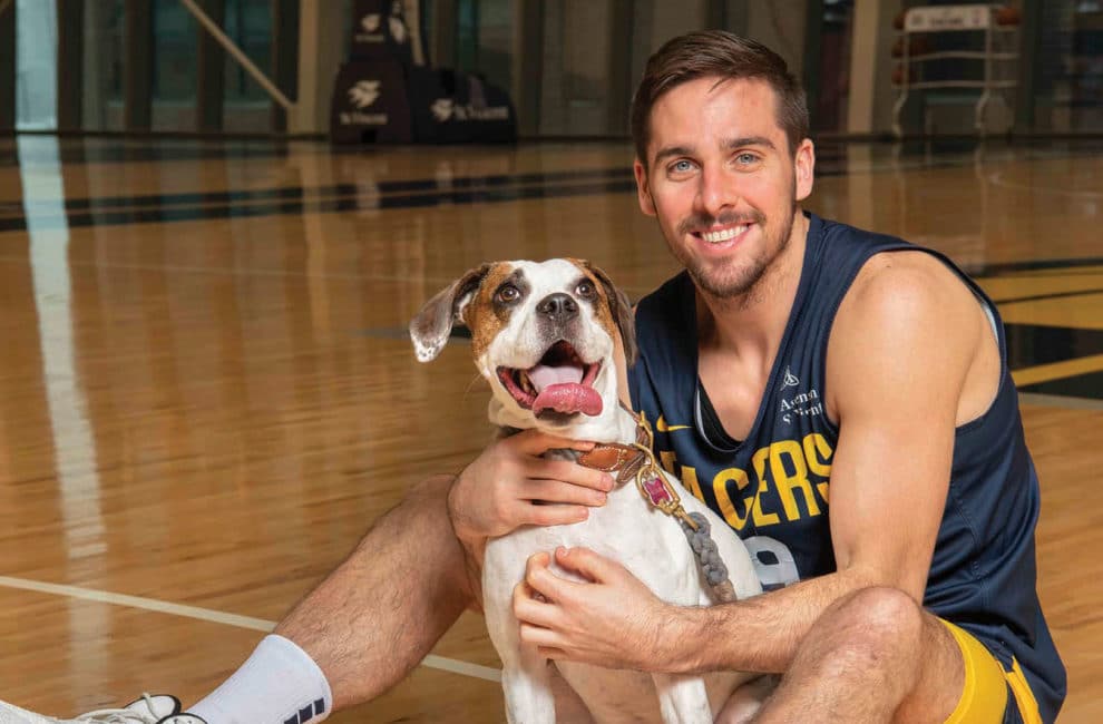 T.J. McConnell with dog, Zona