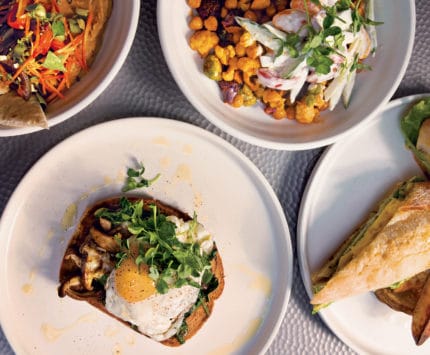 Dishes of food on a table