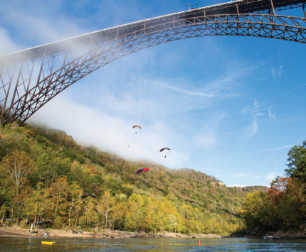 The longest single-span steel arch bridge in the US is over New River Gorge