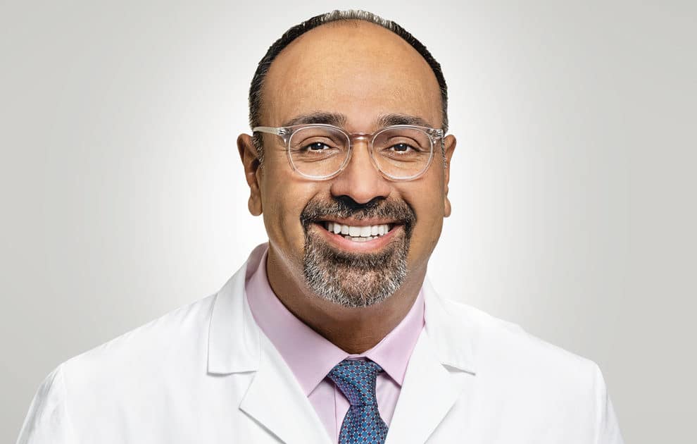 A smiling Dr. Atul Chugh, cardiologist, St. Franciscan Physician Network Indiana Heart Physicians