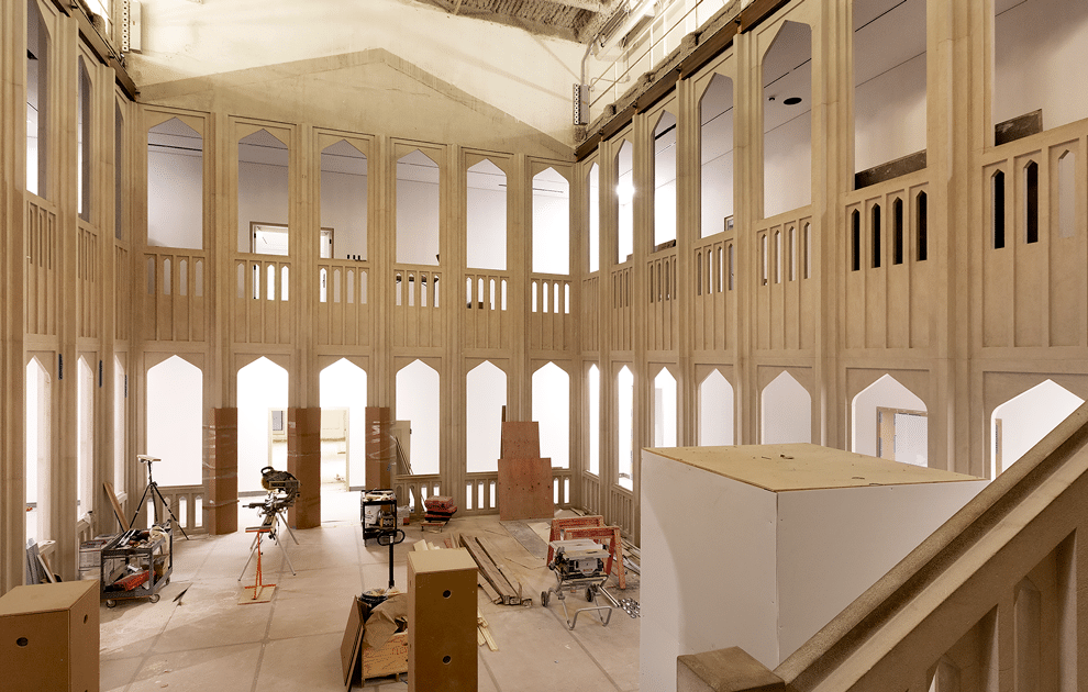 a museum gallery under construction