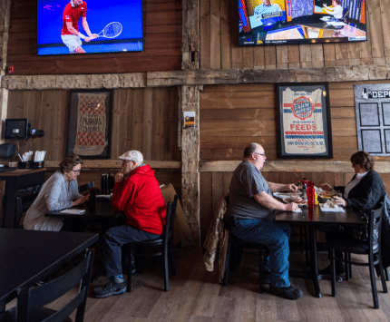 people sitting in a restaurant