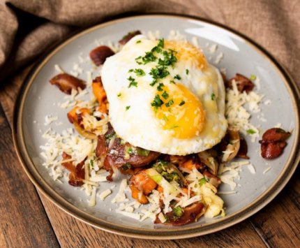 (sunny side up) Egg hash from Farmhouse Brinchery