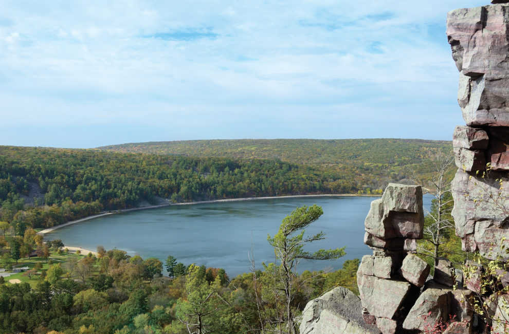 Devil's Lake State Park aerial view of water