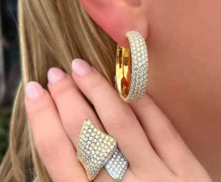 model with diamond ring and earring